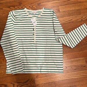 NWT JCrew Factory ruffle neck shirt M/L